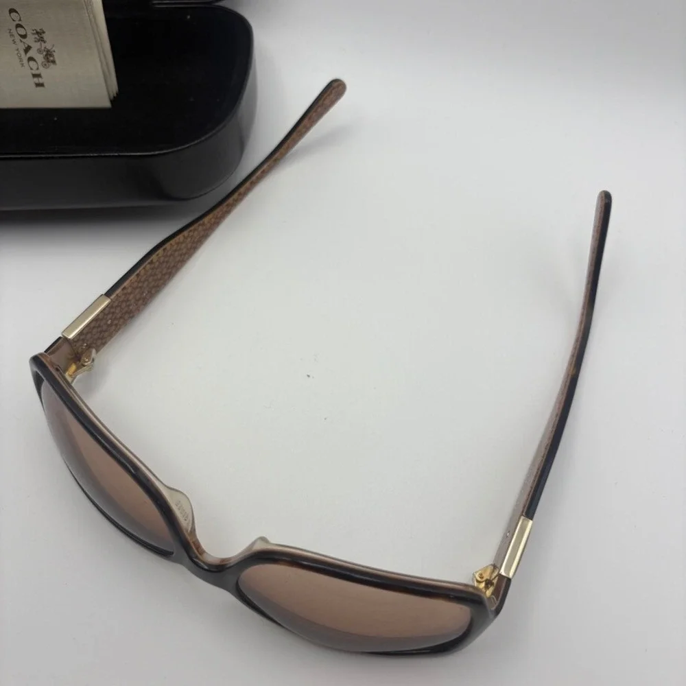 Coach Delphine S443 Tortoise Shell Sunglasses Brown Gradient Lens with Case